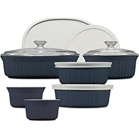 CorningWare Ceramic Bakeware Set with Lids, Chip and Crack